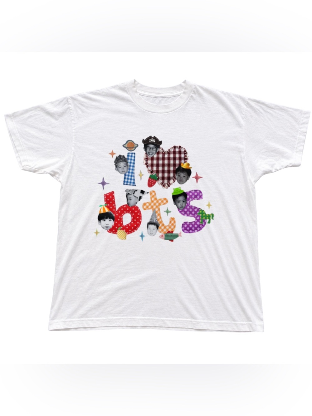 White Funny BTS Graphic T‑Shirt - Retro Vintage Gift For Army Fan